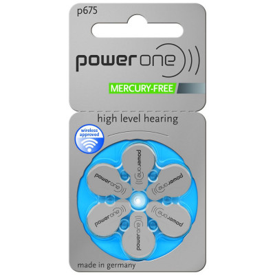 Piles auditives POWER ONE 675 - 1 plaquette